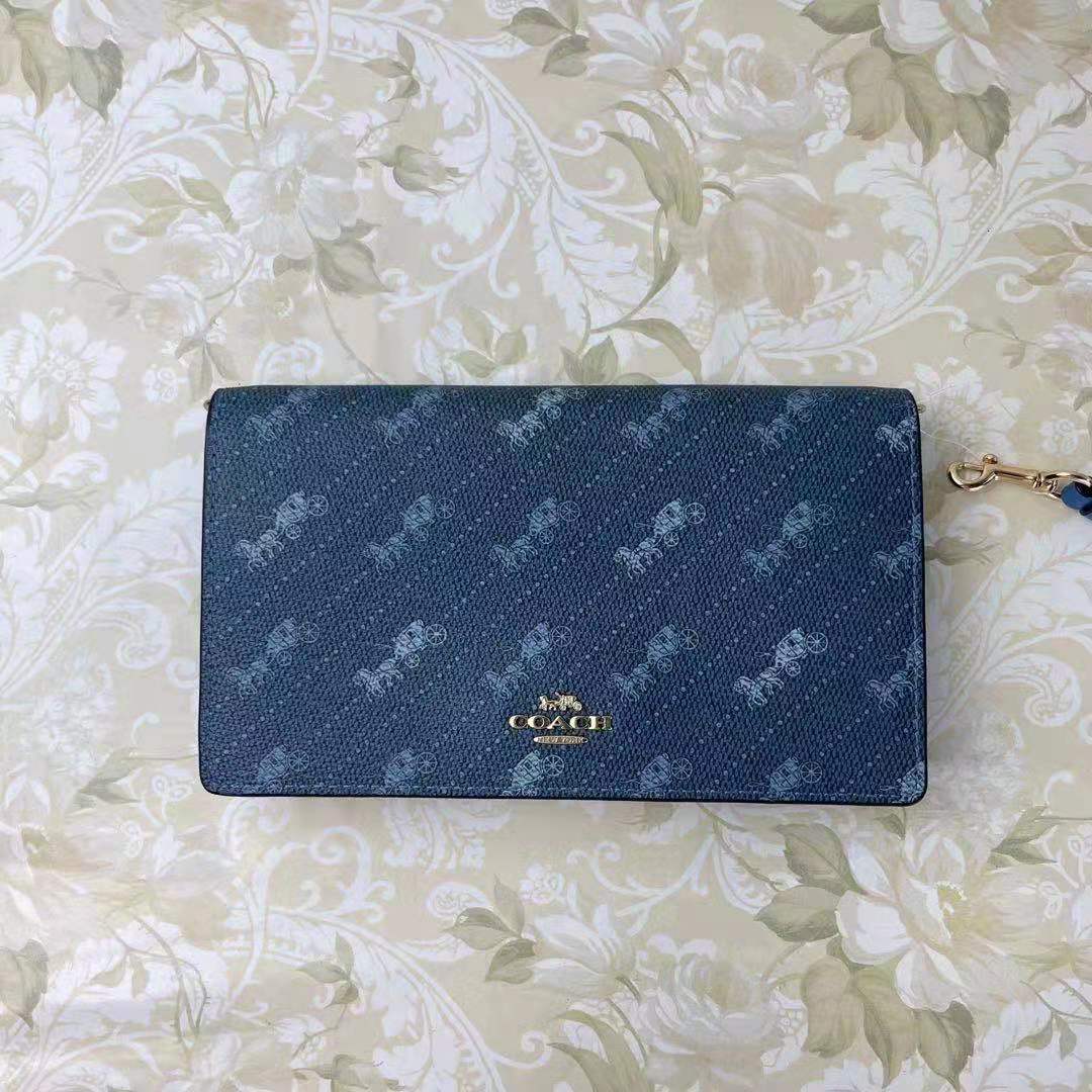 COACH C4028 ANNA WOMEN'S FOLDOVER CROSSBODY CLUTCH DENIM COACH C4028 ANNA WOMEN'S FOLDOVER CROSSBODY CLUTCH DENIM